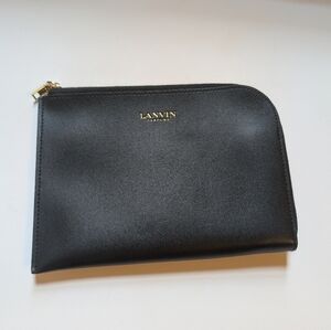 Lanvin Parfums Black Travel Pouch with Gold Zipper In EUC